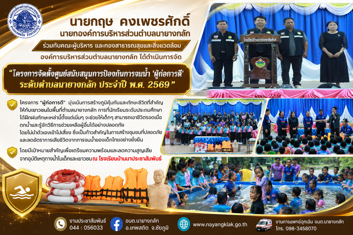 โครงการจัดตั้งศูนย์สนับสนุนการป้องกันการจมน้ำ 'ผู้ก่อการดี'